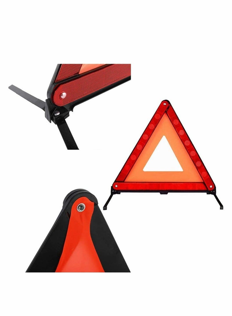 MUNTAQI Reflective triangle car warning sign roadside hazard sign emergency fault board, safety triangle warning kit, foldable car roadside emergency kit - Image 3