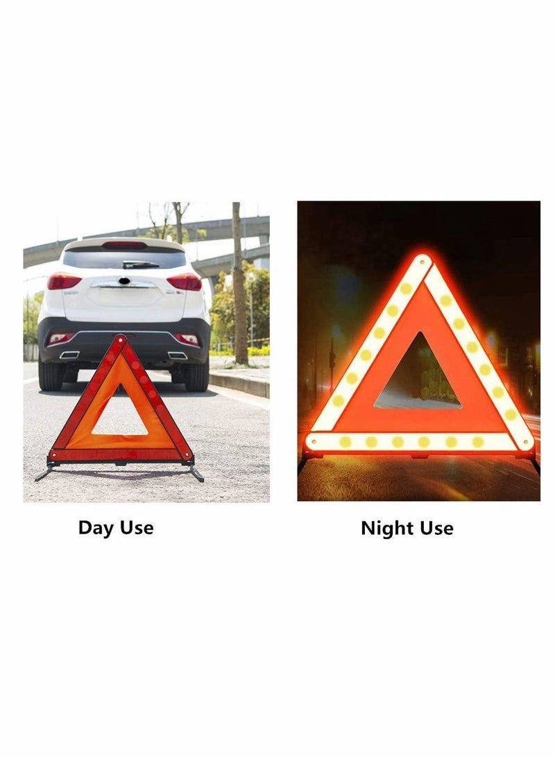 MUNTAQI Reflective triangle car warning sign roadside hazard sign emergency fault board, safety triangle warning kit, foldable car roadside emergency kit - Image 4