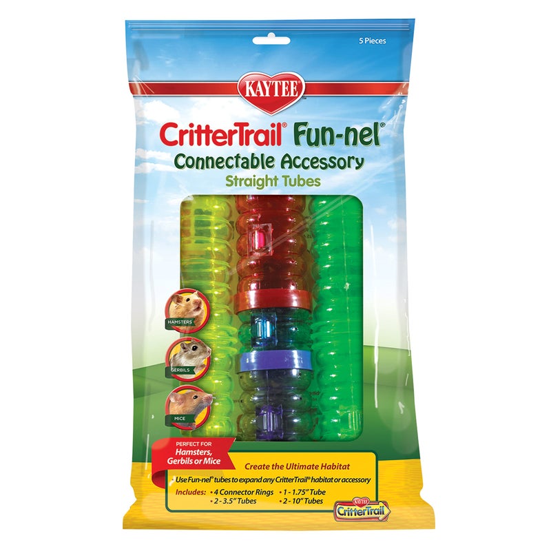 Kaytee CritterTrail Funnel 5Pack Straight Small Animal Habitat Tubes