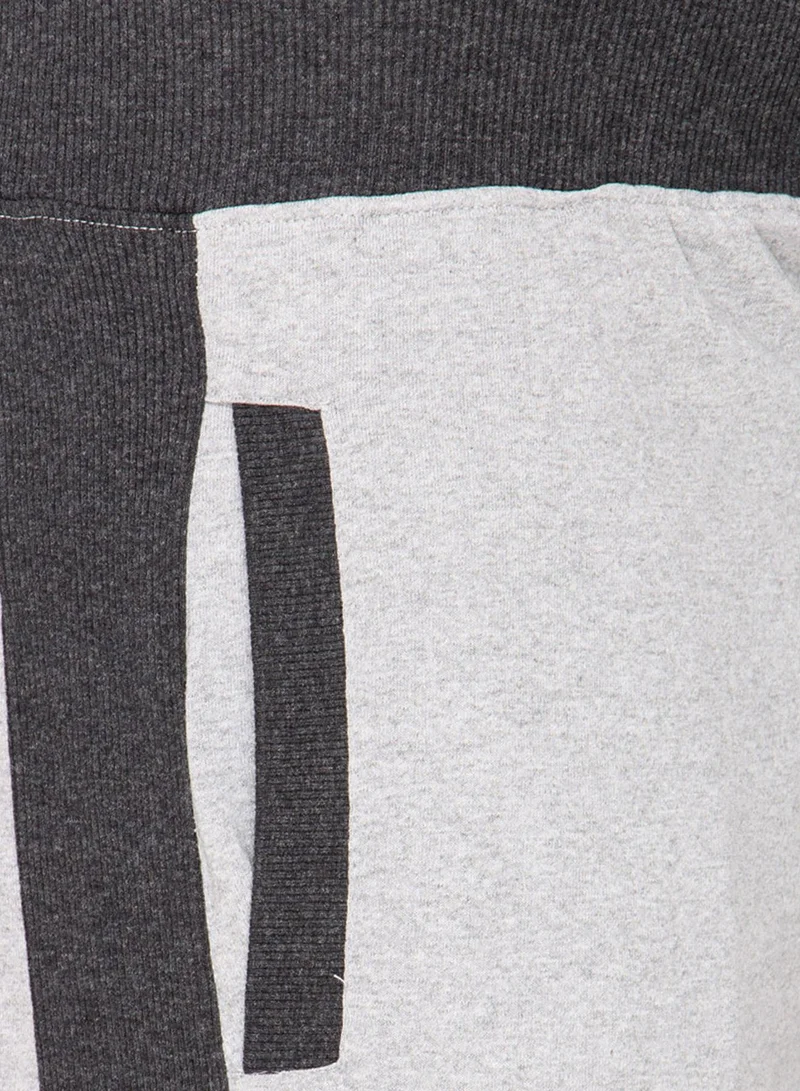 Campus Sutra Men's Cloud Grey Side-Block Trackpants