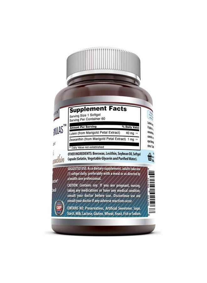 Amazing Nutrition Amazing Formulas Lutein 40Mg With Zeaxanthin 1600 Mcg Supplements 60 Softgels Supports Eye Health & Healthy Vision Promotes Macular Health - Image 4
