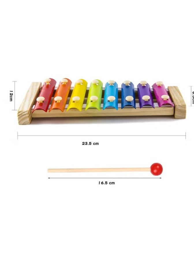 Natural Wooden Xylophone Puzzle Toy for Toddlers, Octave Xylophone Musical Toy with Wooden Base for Learning and Educational Musical Instruments - Image 4
