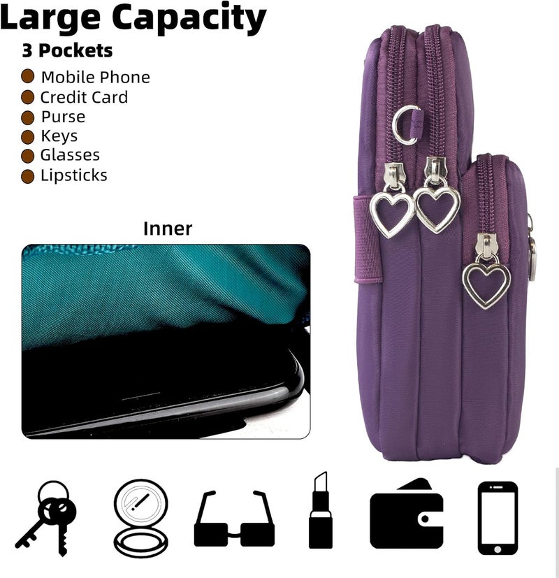 JANKS Small Crossbody Bag for Women - Mini Phone Purses with Crossbody Strap and Wallet - Nylon Arm Bag - Image 5