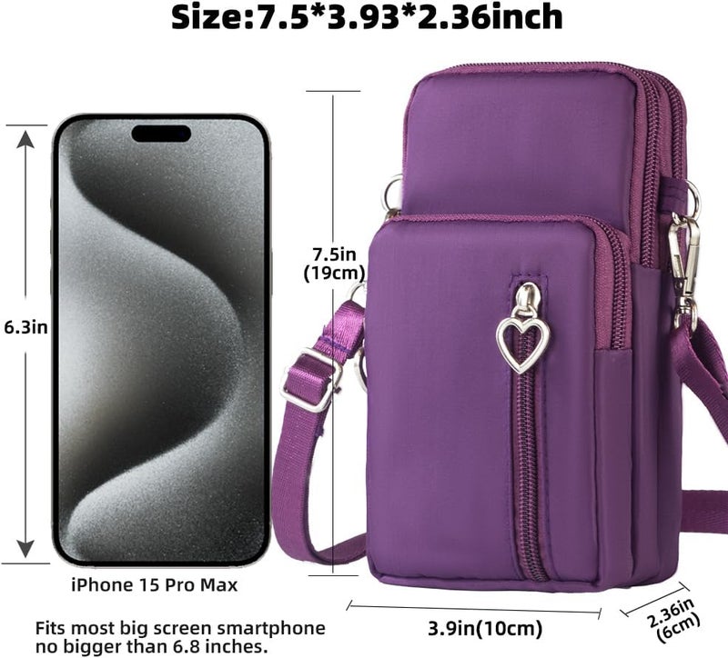 JANKS Small Crossbody Bag for Women - Mini Phone Purses with Crossbody Strap and Wallet - Nylon Arm Bag - Image 2