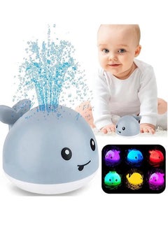 Baby Bath Toys, Light Up Bath Toys with LED Light, Sprinkler Bathtub Toys for Toddlers Infant Kids Boys and Girls, Whale Spray Water Bath Toy, Bathtub Shower Pool Bathroom Toy for Baby