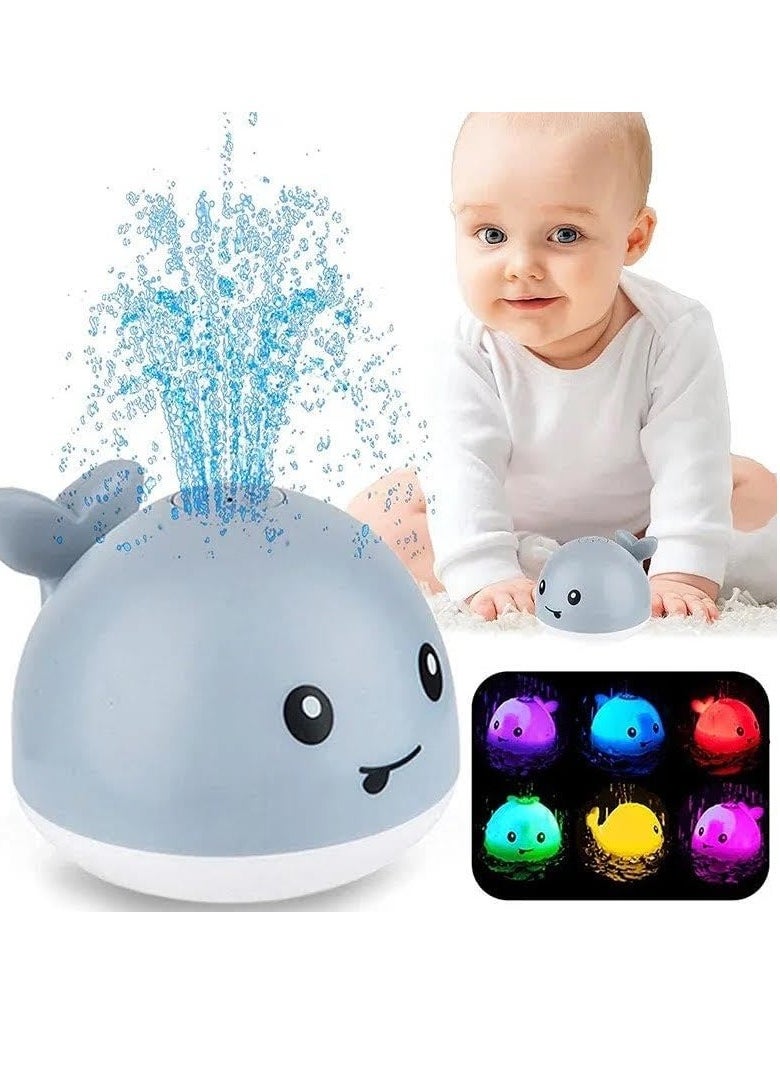 Sweet seven - Baby Bath Toys, Light Up Bath Toys with LED Light, Sprinkler Bathtub Toys for Toddlers Infant Kids Boys and Girls, Whale Spray Water Bath Toy, Bathtub Shower Pool Bathroom Toy for Baby - Image 1