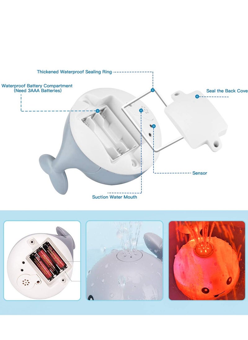 Sweet seven - Baby Bath Toys, Light Up Bath Toys with LED Light, Sprinkler Bathtub Toys for Toddlers Infant Kids Boys and Girls, Whale Spray Water Bath Toy, Bathtub Shower Pool Bathroom Toy for Baby - Image 1