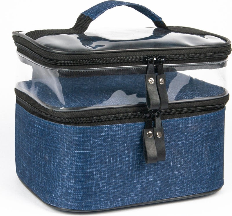 Joseki Makeup Care Bag Women's Accessory Travel Set Daily 2 Compartments Transparent Cosmetic Shaving Set Organizer  - Image 1