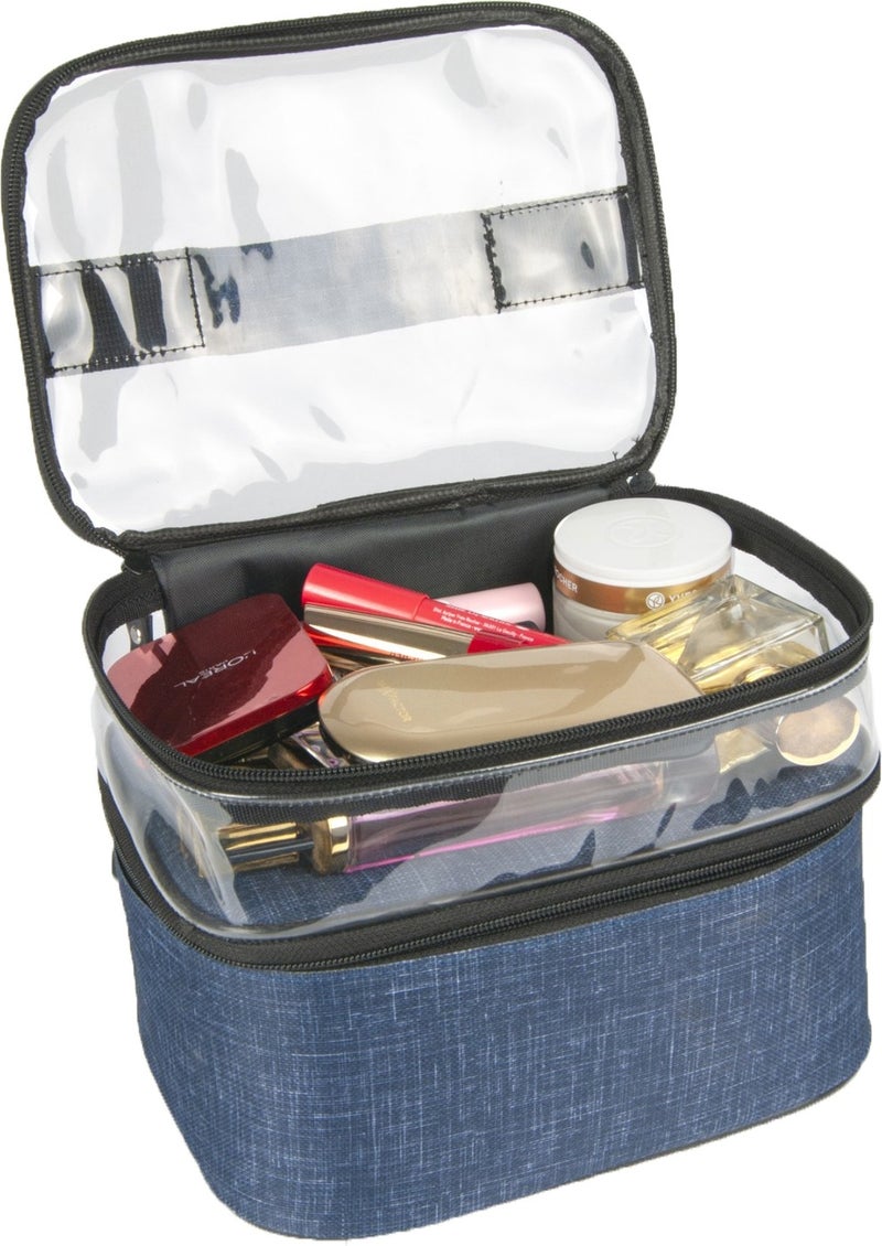 Joseki Makeup Care Bag Women's Accessory Travel Set Daily 2 Compartments Transparent Cosmetic Shaving Set Organizer  - Image 2