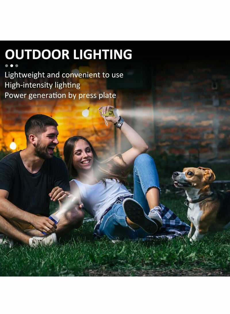Excefore Hand Crank Flashlight No Battery Flashlight Shake Flashlight with LED Bright Light for Camping Home Car Gear Self Powered Charging Torch Dynamo, Yellow, Red, Grey, Blue 4 PCS  - Image 5