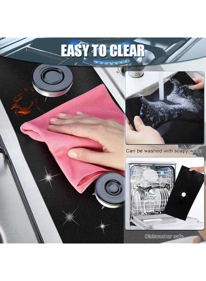 3Pcs Stove Cover Stove Protector For Gas Range 0.2 Mm Thick Stove Burner Covers For Gas Stove Top Thick Non Stick Reusable Stove Guard Heat Resistant Gas Range Protectors Covers