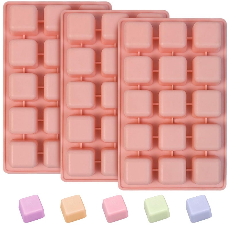 EDUEE Square Chocolate Molds 3pcs Silicone Square Candy Mold 1 inch for Ice Cubes Caramel Jello Resin