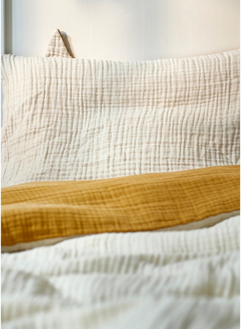 3-Piece Bedlinen Set for Cot, Brown/Beige - Image 5