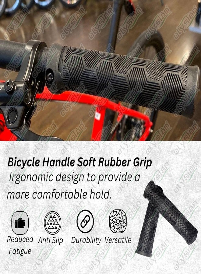 Elysian Anti-Slip Bicycle Cycle Handle Grip 12cm Length, 20mm Inner Dia. Soft Rubber Non Toxic Anti-Slip MTB/City Bicycle | Handlebar Grips Arrow Design Rubber Bicycle Handle Grip - 1Pair - Image 2