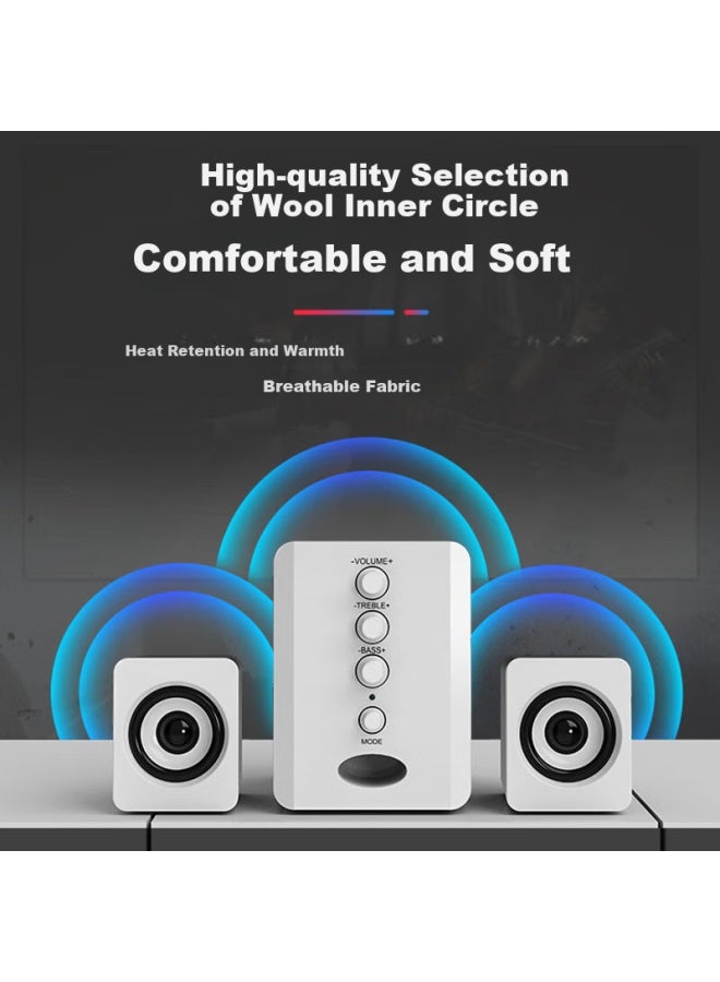 SADA مكبرات صوت الكمبيوتر، مكبرات صوت بلوتوث صغيرة لسطح المكتب، 2.1 مضخم صوت، جودة صوت عالية الدقة، حجم كبير، للاستخدام المنزلي، الألعاب، المكتب، مكبرات صوت سلكية USB، D-202 - Image 3