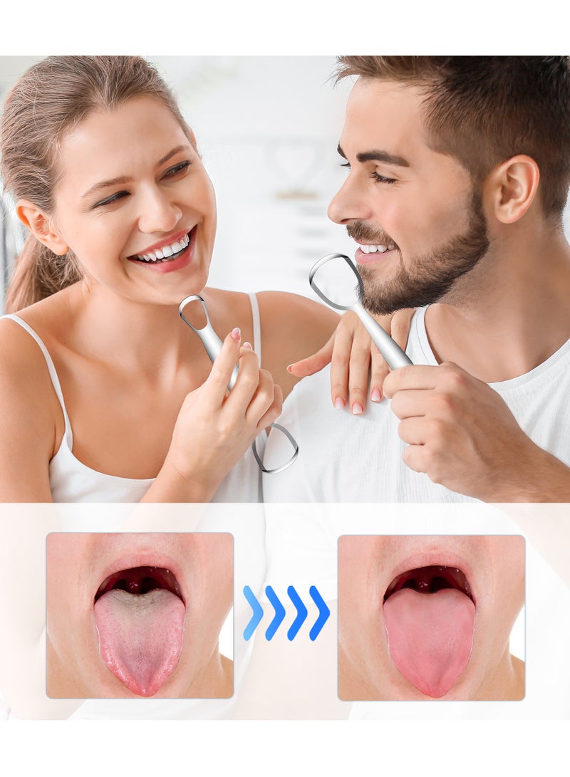 Generic 2 Pcs Double Ended Tongue Scraper,Stainless Steel Tongue Scraper,Travel Tongue Cleaner,Bad Breath Reduction,Help Your Oral Hygiene,For Home and Travel  - Image 4