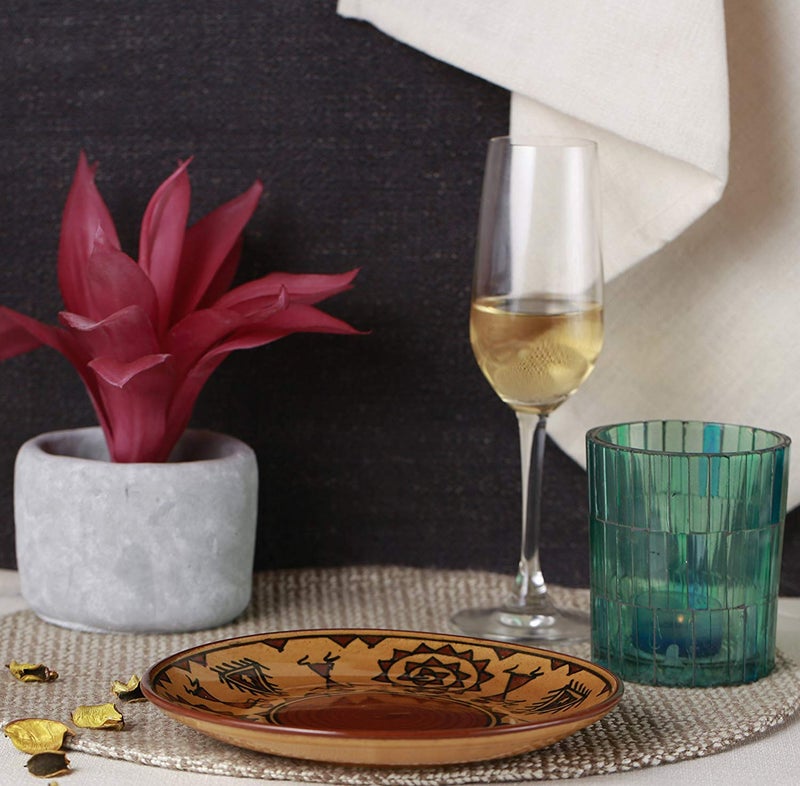 Caffeine Ceramic Handmade Stoneware Mustard Romani Quarter Plate 7”(Set of 2,Dishwasher & Microwave Safe) - Image 4
