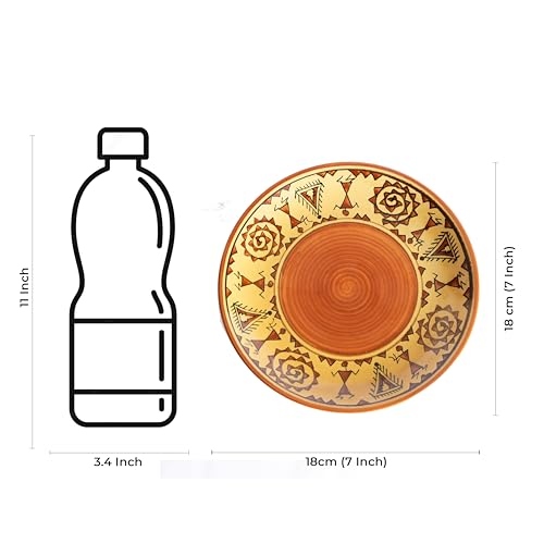 Caffeine Ceramic Handmade Stoneware Mustard Romani Quarter Plate 7”(Set of 2,Dishwasher & Microwave Safe) - Image 3