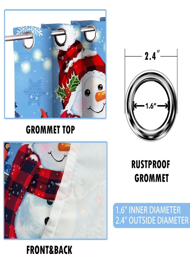 بنياتا ستائر عيد الميلاد بتصميم بيناتا لغرفة المعيشة، ستائر رجل الثلج لعيد الميلاد بطول 84 بوصة لغرفة المعيشة (طقم من قطعتين)، ستائر شتوية لغرفة النوم، زينة رجل الثلج الأزرق لعيد الميلاد لنافذة غرفة المنزل - Image 5