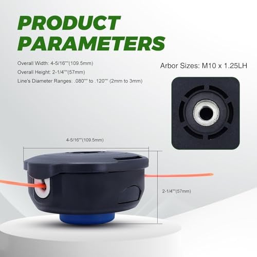 Dalom 128LD Trimmer Head for Husquvarna T25 125L 125LDX 128R 124L 128L 128R 128RJ 223L 122L 125C 128RJ 223L 223R 322C 323C 325C 325CX Weed Eater Replace 966674401 M10 x 1.25LH - Image 3