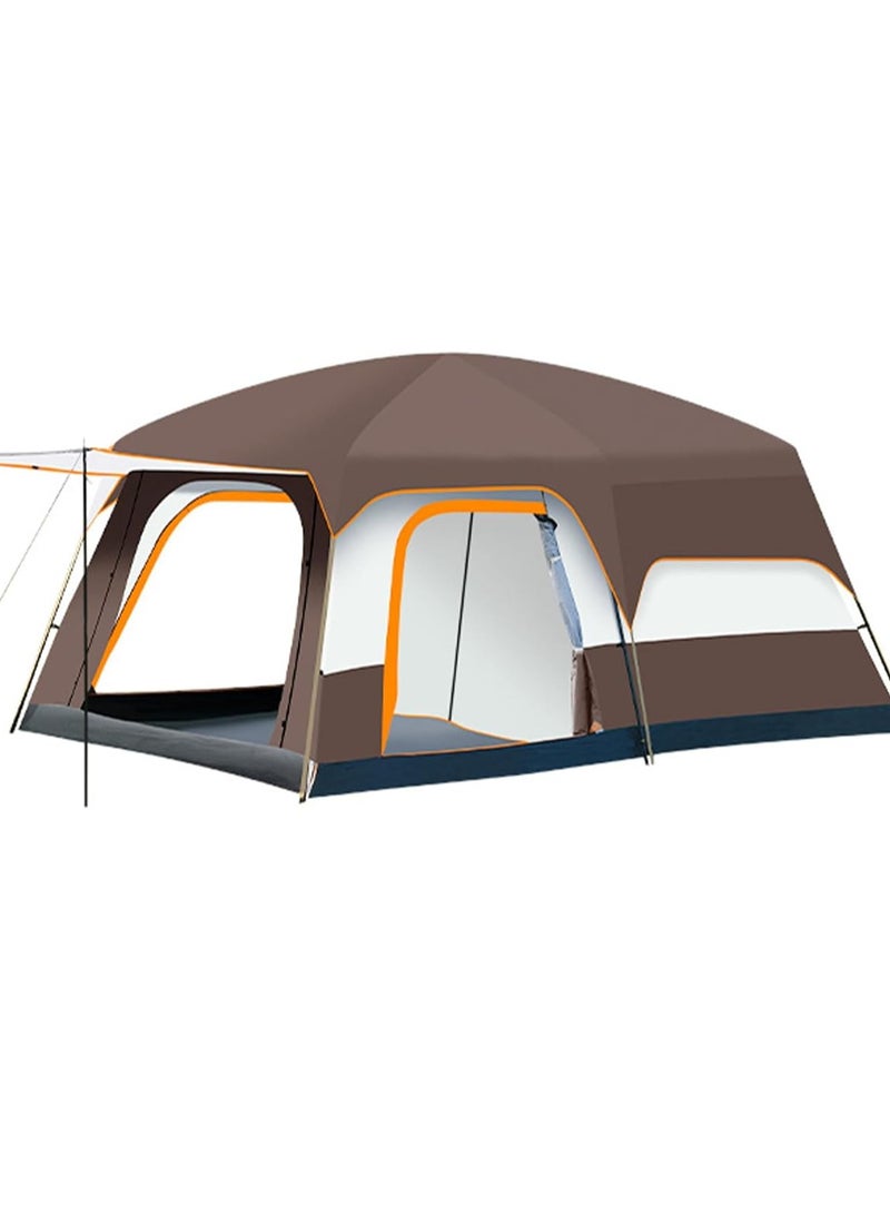 DubaiGallery Family Camping Tent, Large Portable Lodge, Waterproof and Windproof, 1 Living Room and 2 Bedrooms, with Storage Bag, Solid Color Oxford Cloth, Steel Frame, Zipper Closure, for Outdoor Picnic and Family  - Image 1