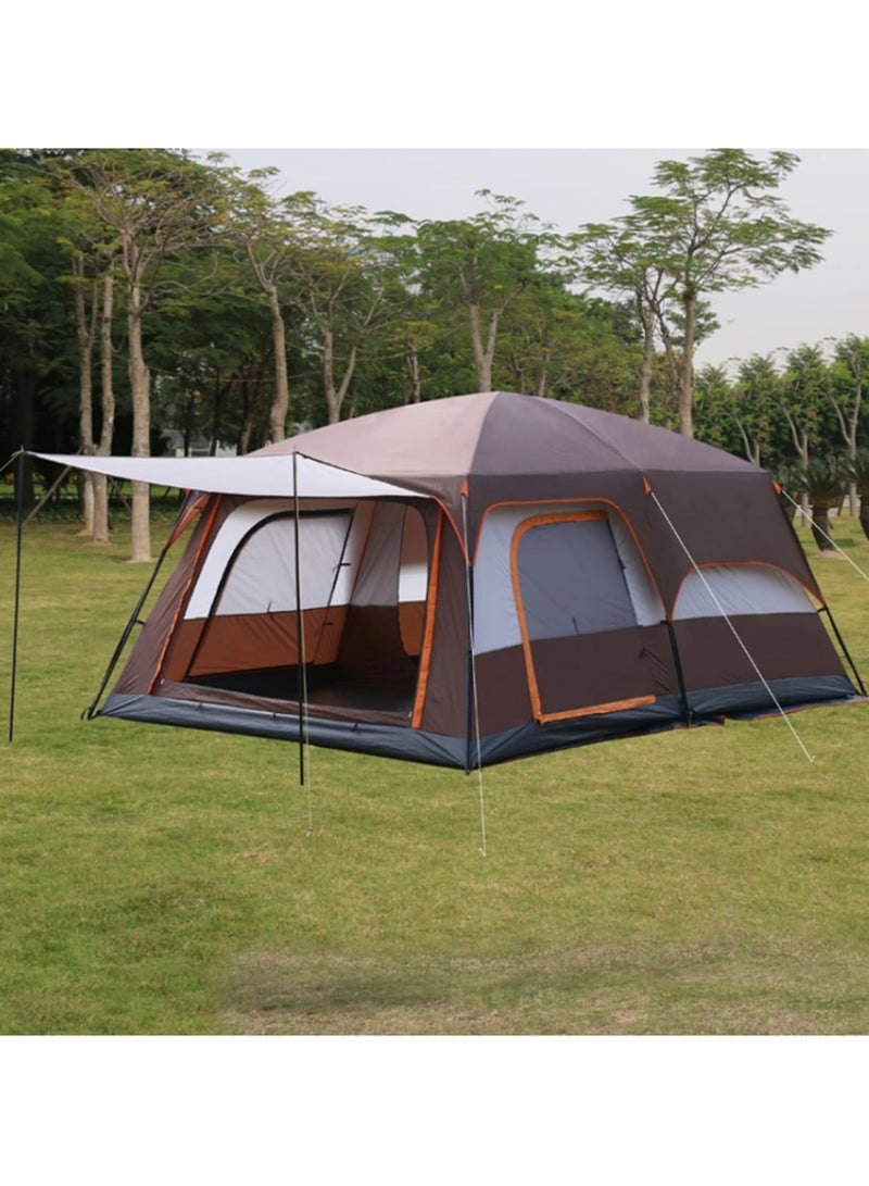 DubaiGallery Family Camping Tent, Large Portable Lodge, Waterproof and Windproof, 1 Living Room and 2 Bedrooms, with Storage Bag, Solid Color Oxford Cloth, Steel Frame, Zipper Closure, for Outdoor Picnic and Family  - Image 2