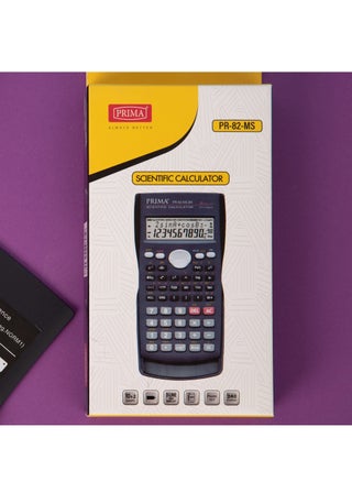 آلة حاسبة علمية PR-82-MS | 240 وظيفة، شاشة متعددة الأسطر، تعمل بالطاقة الشمسية والبطارية، تصميم مدمج، غلاف صلب وقفل منزلق، دليل صيغ، ضمان سنة — بريما - view 5