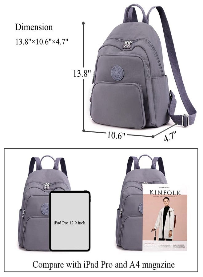 Collsants Small Nylon Backpack for Women Mini Backpack Purse Ladies Fashion Backpack Small Travel Bag Daypack(grey) - Image 2