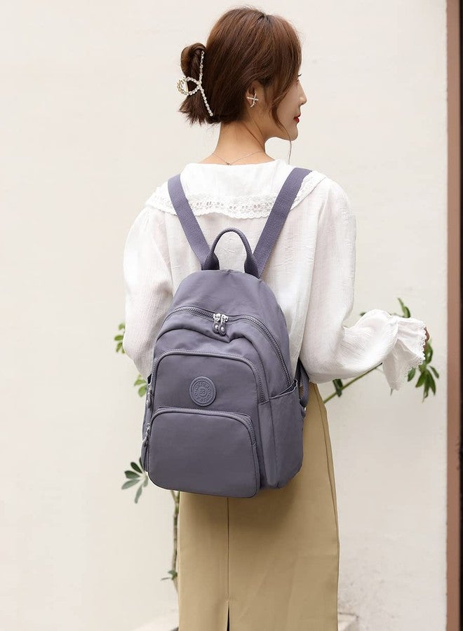 Collsants Small Nylon Backpack for Women Mini Backpack Purse Ladies Fashion Backpack Small Travel Bag Daypack(grey) - Image 3