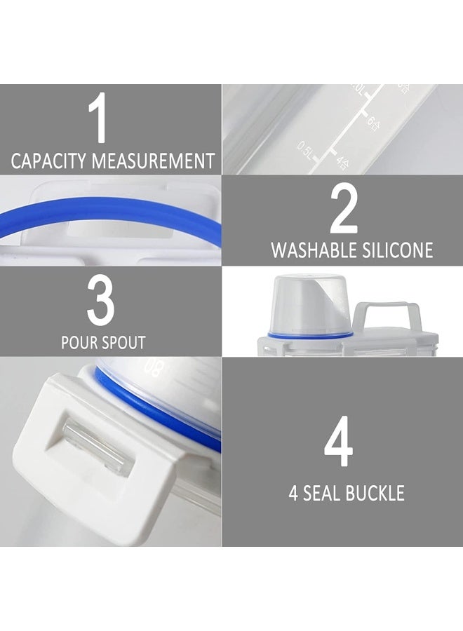 Premify 2 Pieces Cereal Containers Set | 2.5L / 2Kg Capacity Airtight Food Storage Container | Bpa Free Plastic Rice Storage Bin/Dispenser + Measuring Cup & Pour Spout - Image 5