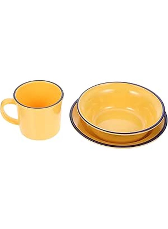 Microwave Safe Retro Dinner Plates Bowls and Cups Set Easy Clean Tableware - Image 1