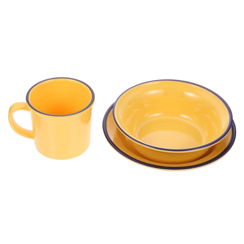 Microwave Safe Retro Dinner Plates Bowls and Cups Set Easy Clean Tableware - Image 2
