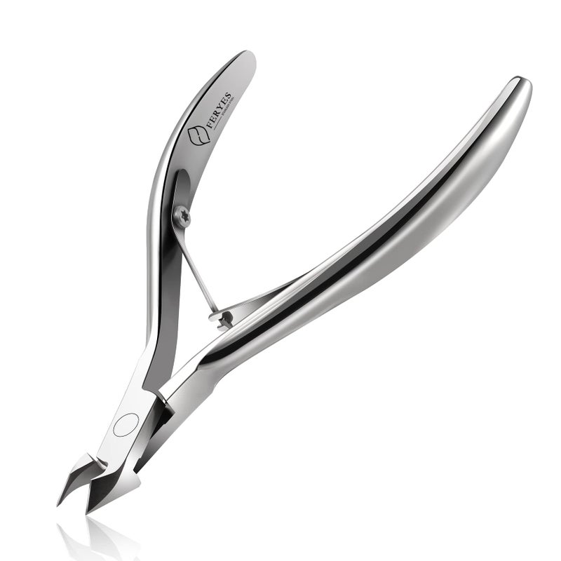 FERYES Cuticle Clipper Professional Manicure and Pedicure Cuticle Remover Tools, Medical Grade Stainless Steel Cutical Cutter, 8mm Jaw- 1 Piece (Black) - Image 1
