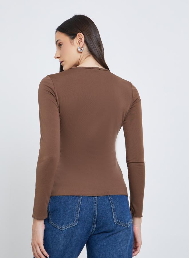 ستايلي بلوزة محبوكة بأكمام طويلة - Image 4