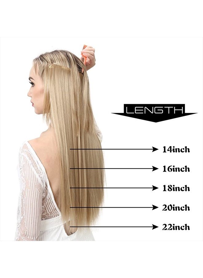 SARLA Invisible Wire Hair Extensions Dirty Blonde 22 Inch Straight Long Synthetic Hairpieces Adjustable Transparent Headband for Women No Clip - Image 3