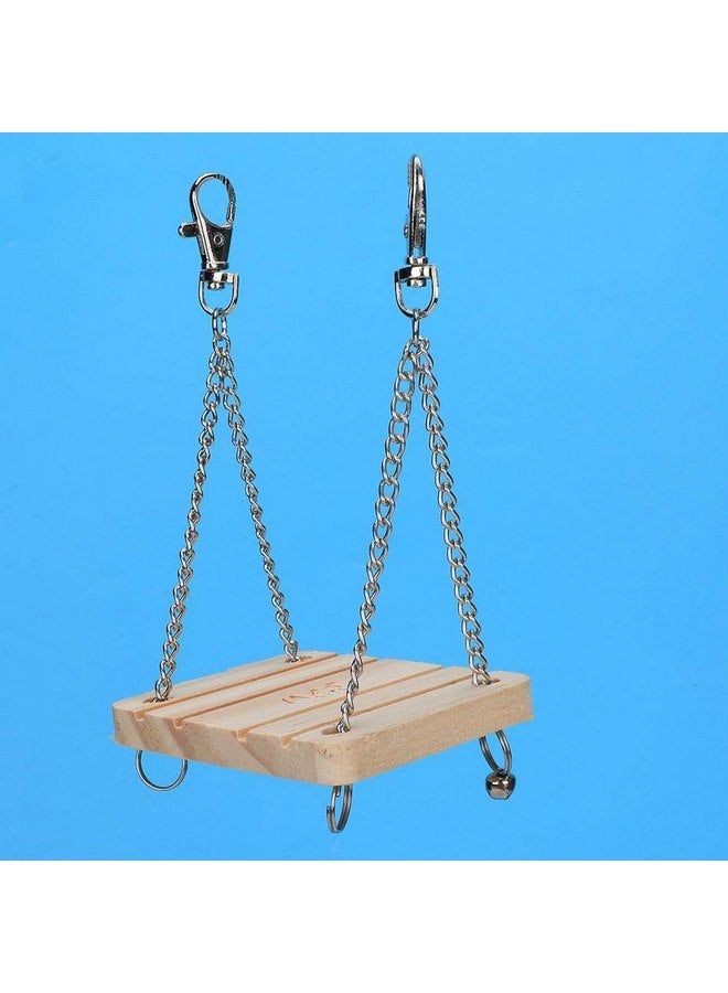 GLOGLOW Hamster Swing, Wooden Swing with Adjustable Hanging Chain for Mouse Chinchilla Rat Gerbil and Dwarf Hamster Hanging Bed Hammock Cage Exercise Molar Toy - Image 5
