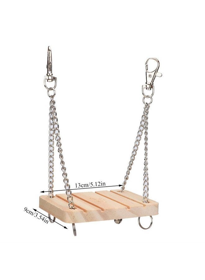 GLOGLOW Hamster Swing, Wooden Swing with Adjustable Hanging Chain for Mouse Chinchilla Rat Gerbil and Dwarf Hamster Hanging Bed Hammock Cage Exercise Molar Toy - Image 4
