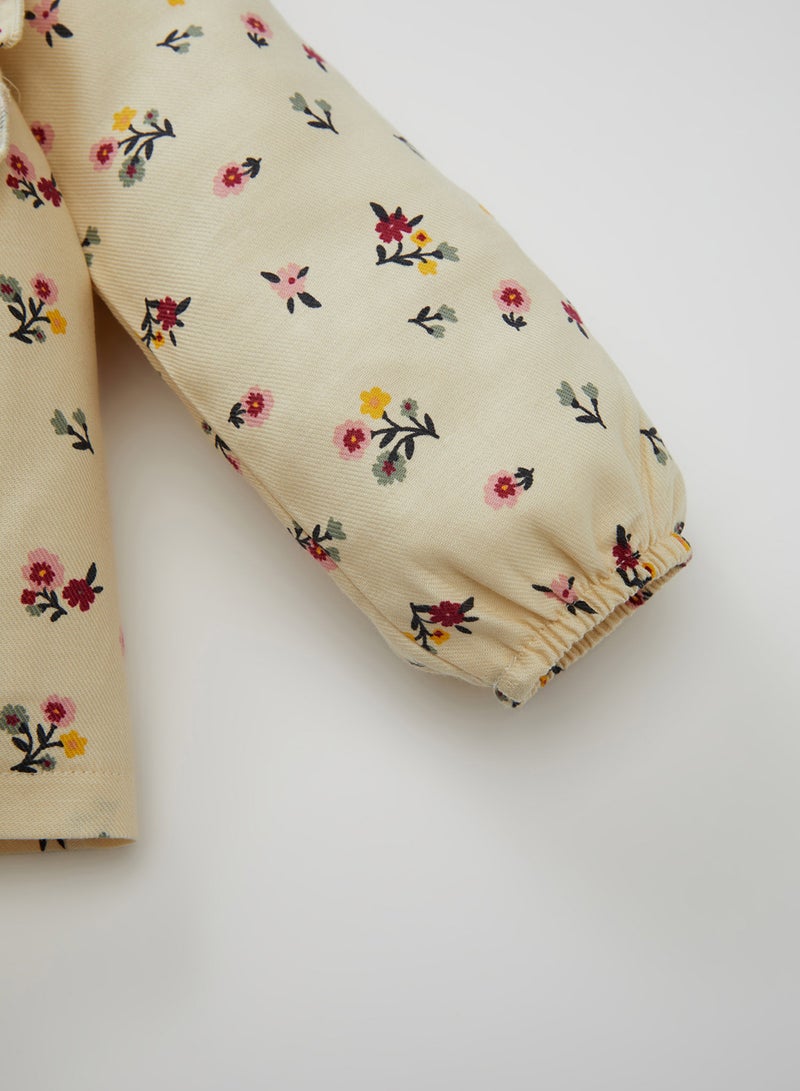 DeFacto Crew Neck Twill Floral Long Sleeve Shirt - Image 5