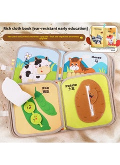 Generic Tear And Tear Books, Cloth Books, Tear And Wash Hands, Tear Cloth Books, Baby Can Bite Baby Early Education Toys, 6-12 Months, Foreign Trade-Color:Upgraded Version 2 Books + Tail Cloth Book-Specification:Single Product  - Image 1