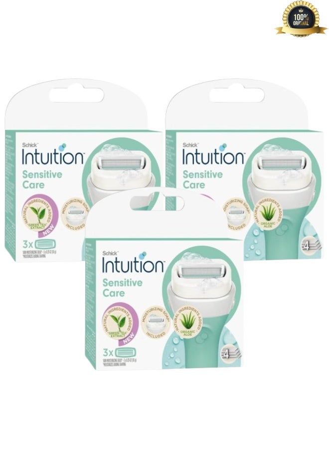 Intuition 3 Pieces 3-Piece Intuition Sensitive Care Moisturizing Razor Blade Refills Multicolour 10grams - Image 1
