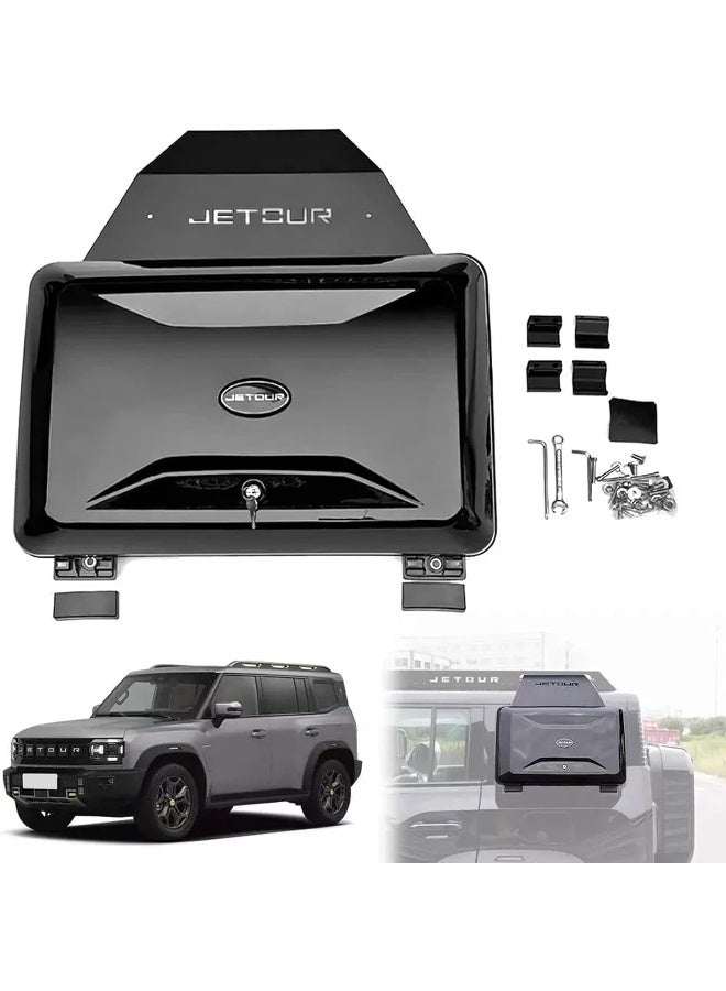 Black Exterior Side Toolbox Storage Box Carrier for Jetour Traveller - Image 2