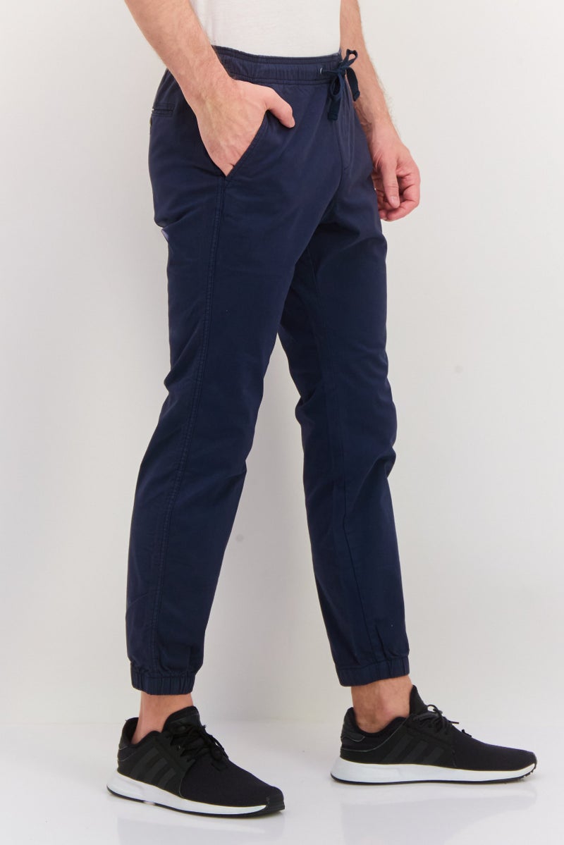 GAP Men Solid Drawstring Jogger Pants, Navy - Image 4