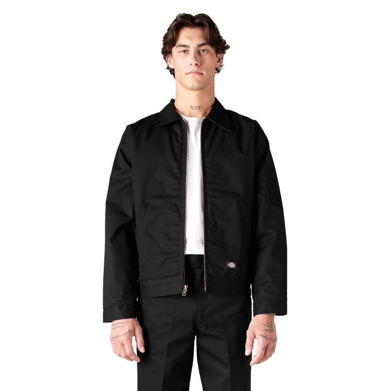 Dickies Mens Lined Eisenhower Jacket Black LargeTall