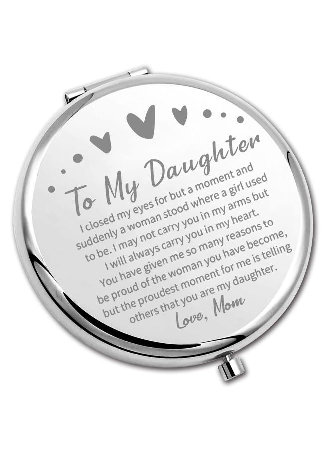 PLITI to My Daughter Compact Mirror from Mom Dad Daughter Graduation Gift Daughter Inspirational Pocket Mirror (Daughter Closed MM) - Image 1