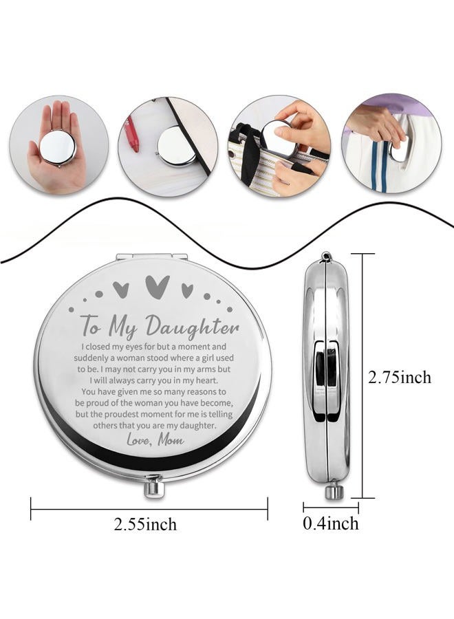 PLITI to My Daughter Compact Mirror from Mom Dad Daughter Graduation Gift Daughter Inspirational Pocket Mirror (Daughter Closed MM) - Image 2