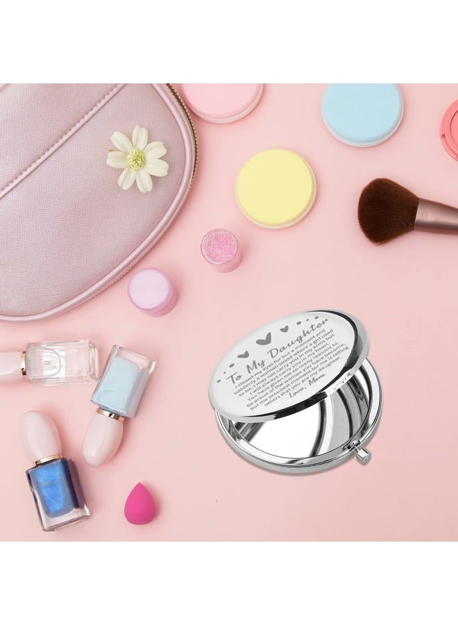 PLITI to My Daughter Compact Mirror from Mom Dad Daughter Graduation Gift Daughter Inspirational Pocket Mirror (Daughter Closed MM) - Image 3