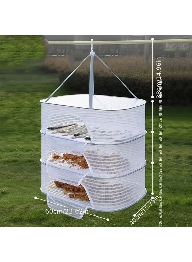 3 Tier Foldable Clothes Drying Rack Heavy Duty Space Saving Laundry Organizer White - Image 4