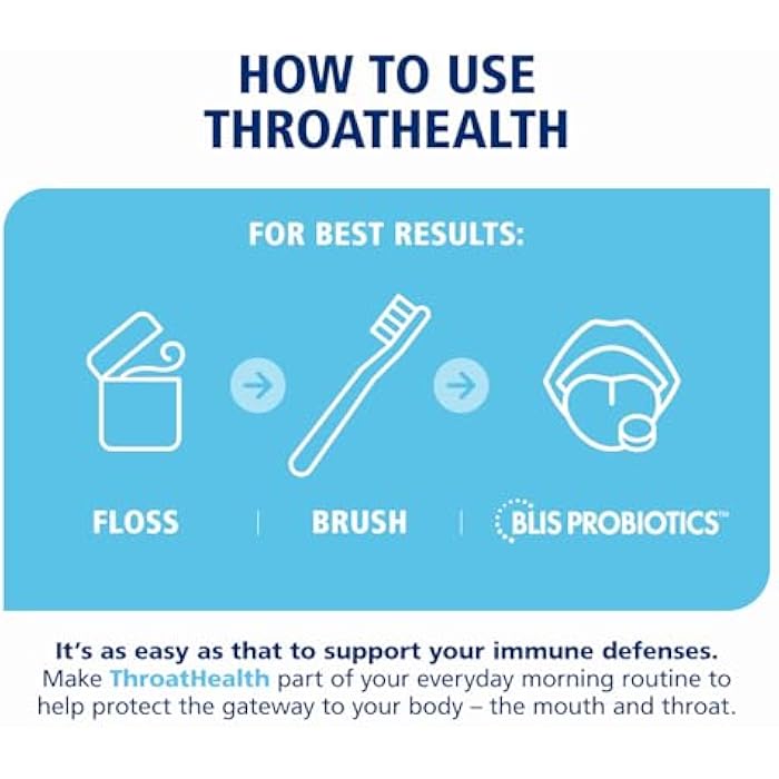 BLIS ThroatHealth Oral Probiotics K12 - Immune & Throat Support, Vanilla - 60 Lozenges, 2.5 Billion CFU - Image 3