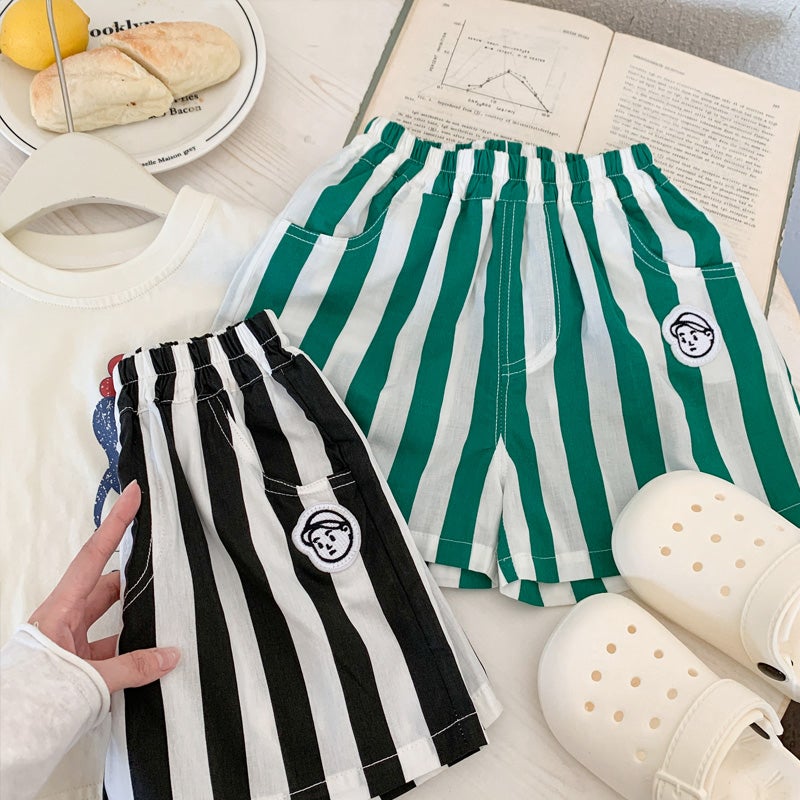 Boys' Summer Thin Striped Mid-Length Shorts For Toddlers, Loose Casual Shorts For Babies - Image 5