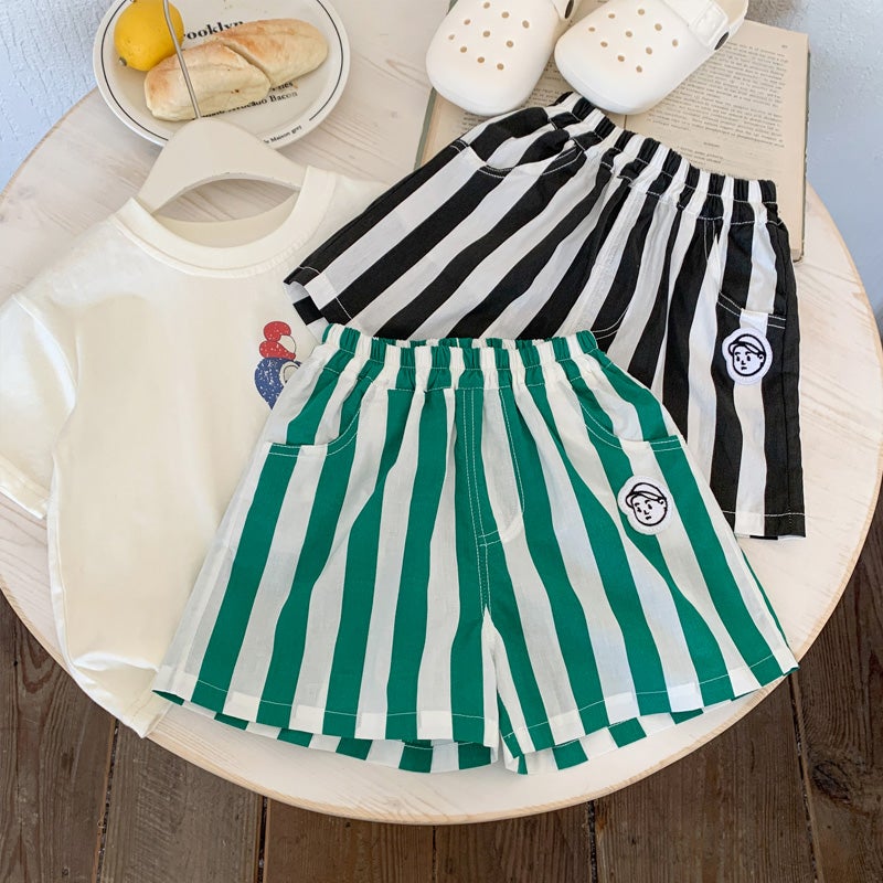Boys' Summer Thin Striped Mid-Length Shorts For Toddlers, Loose Casual Shorts For Babies - Image 2
